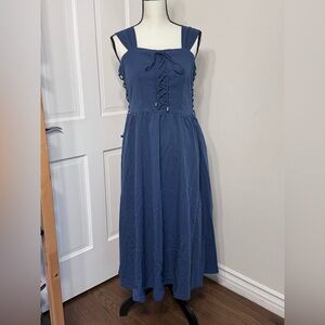 NWT Renaissance-Inspired Blue Sleeveless Dress